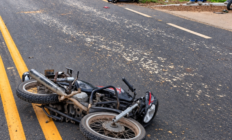 Accidente entre dos motocicletas en la vía San Pelayo-Santa Lucía, cerca de La Madera, Córdoba.