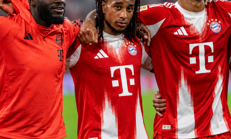 Jugadores del Bayern Múnich celebran la goleada 7-0 ante Unión Berlín en la Bundesliga.