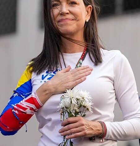María Corina Machado durante su permanencia fuera de Venezuela.