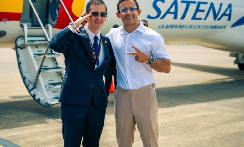 Primer vuelo de Satena entre Montería y Panamá con 50 pasajeros a bordo.